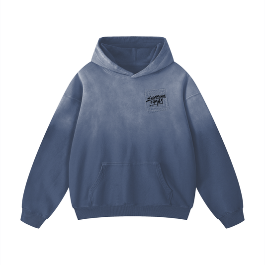 Blue Washed EF Script Hoodie